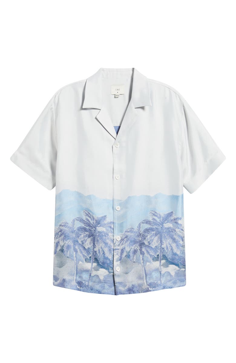 CHÉ Cezane Tropical Jacquard Camp Shirt, Alternate, color, Ivory