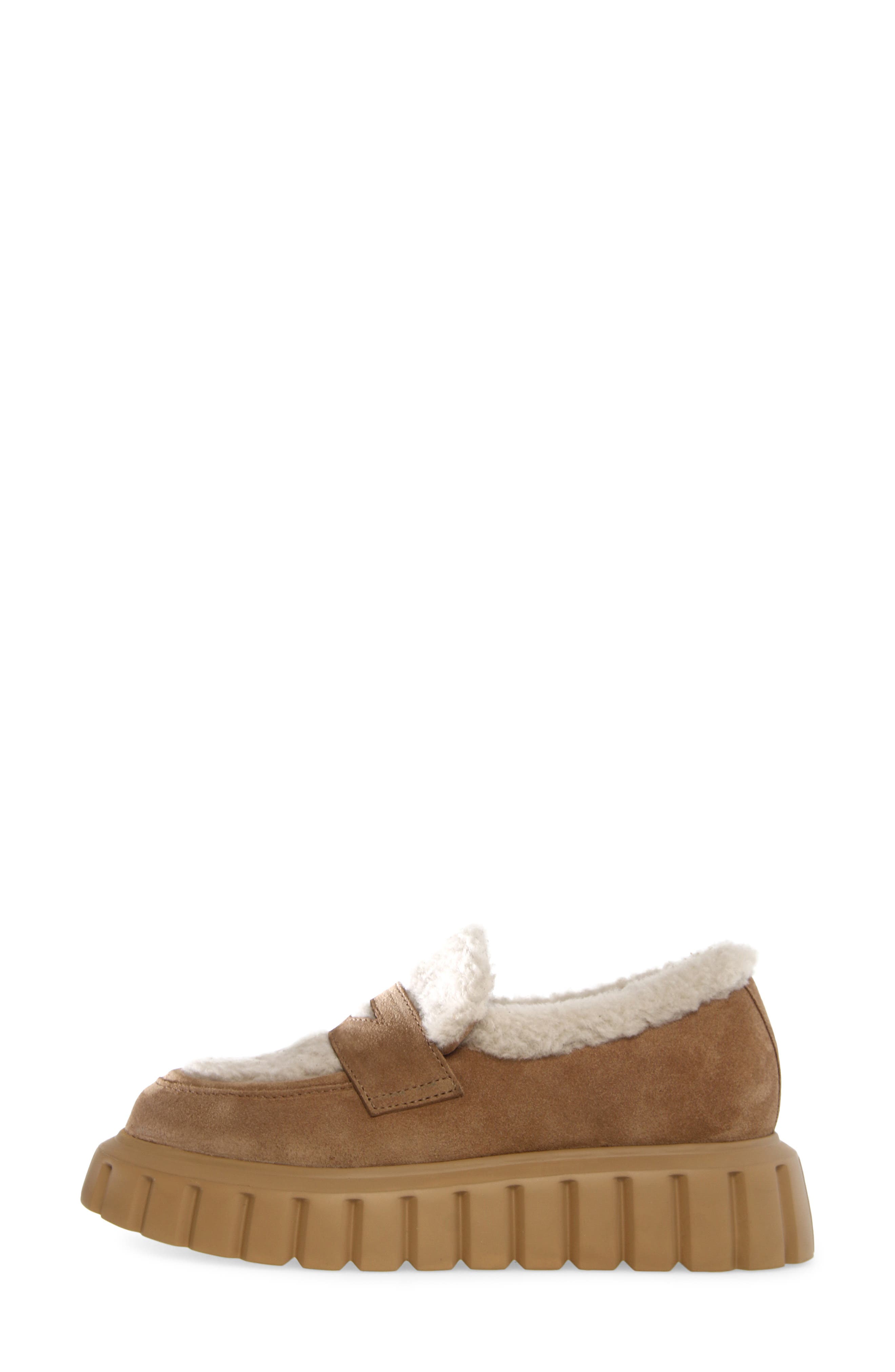 Voile Blanche Grenelle Genuine Shearling & Suede Platform Loafer, Alternate, color, 