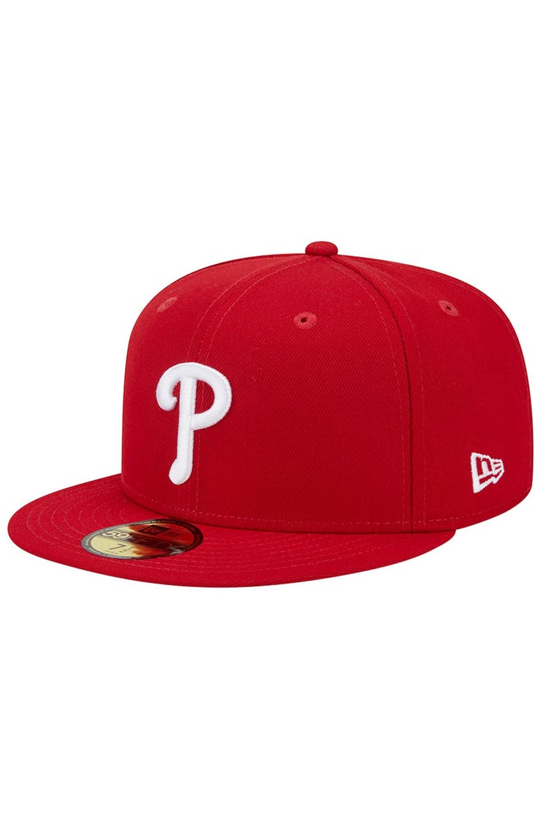 New Era Men's New Era Red Philadelphia Phillies  1980 World Series Team Color 59FIFTY Fitted Hat, Alternate, color, 