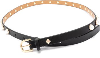 Kate Spade New York faux pearl stud leather belt | Nordstrom display picture 1