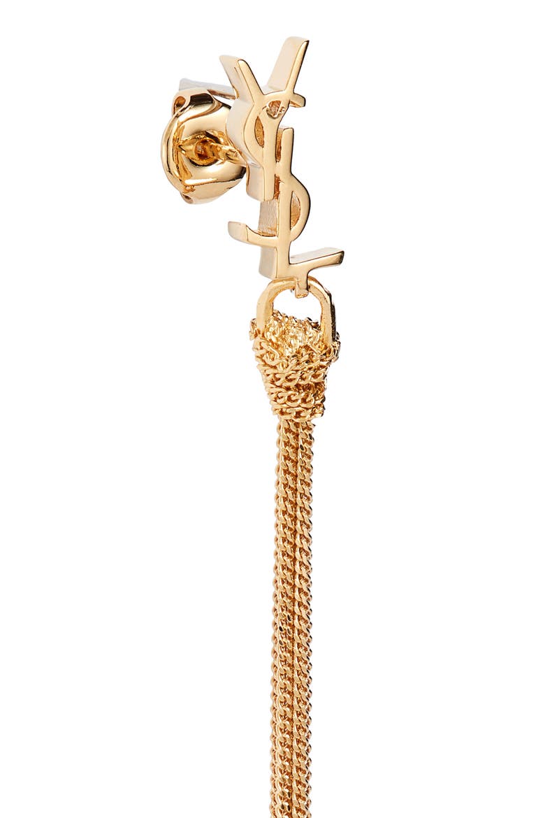 YSL Tassel Earrings, Alternate, color, GOLD