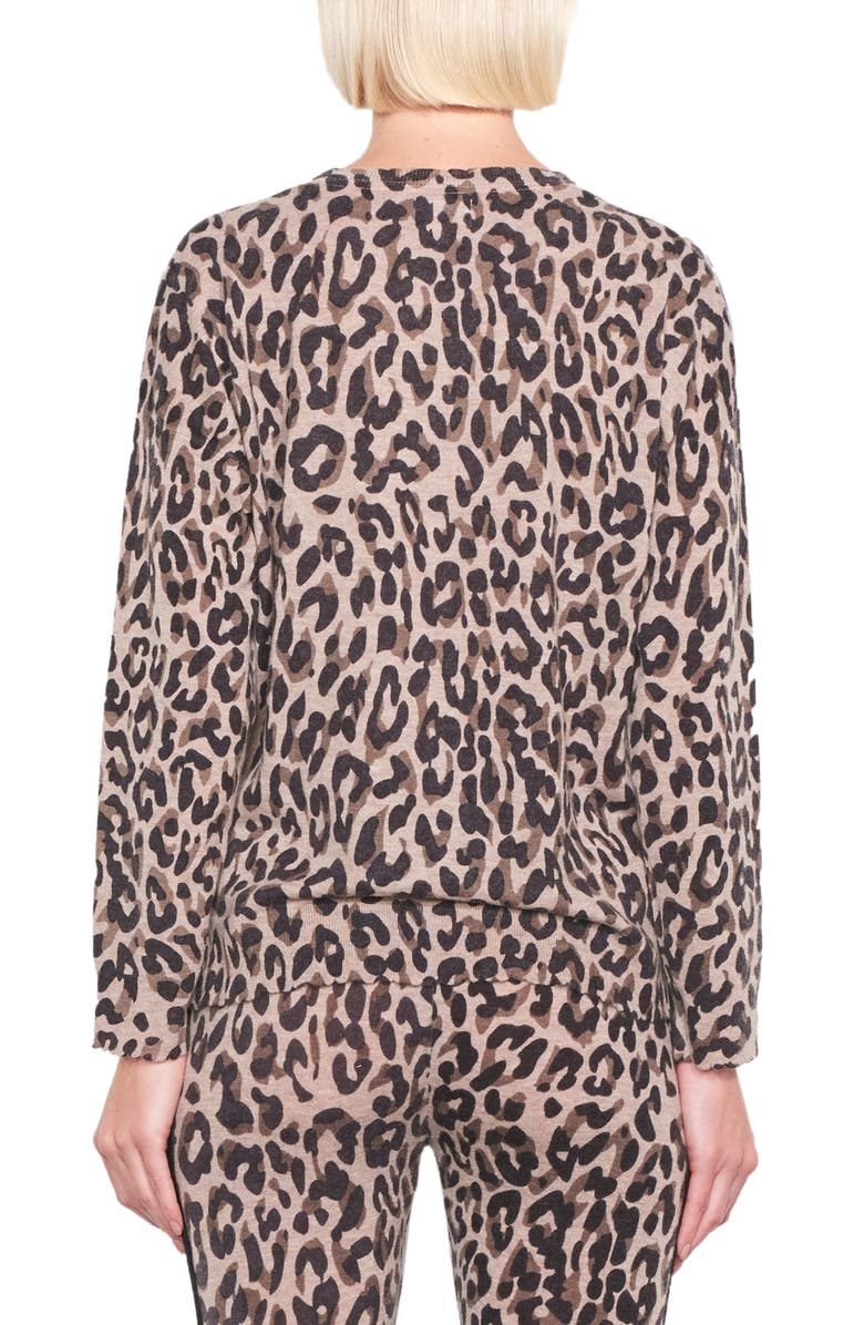 Sundry Leopard Print Crewneck Sweater, Alternate, color,