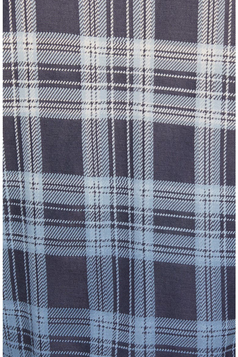 Plaid Dip Dye Knit Button-Up Shirt, Alternate, color, NAVY