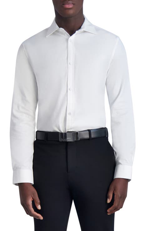 Jacquard Chevron Slim Fit Dress Shirt