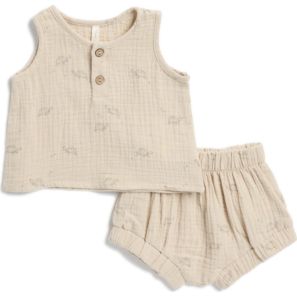 RYLEE + CRU RYLEE + CRU TURTLES COTTON GAUZE TANK & SHORTS SET