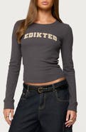 EDIKTED Ribbed Logo Graphic T-Shirt