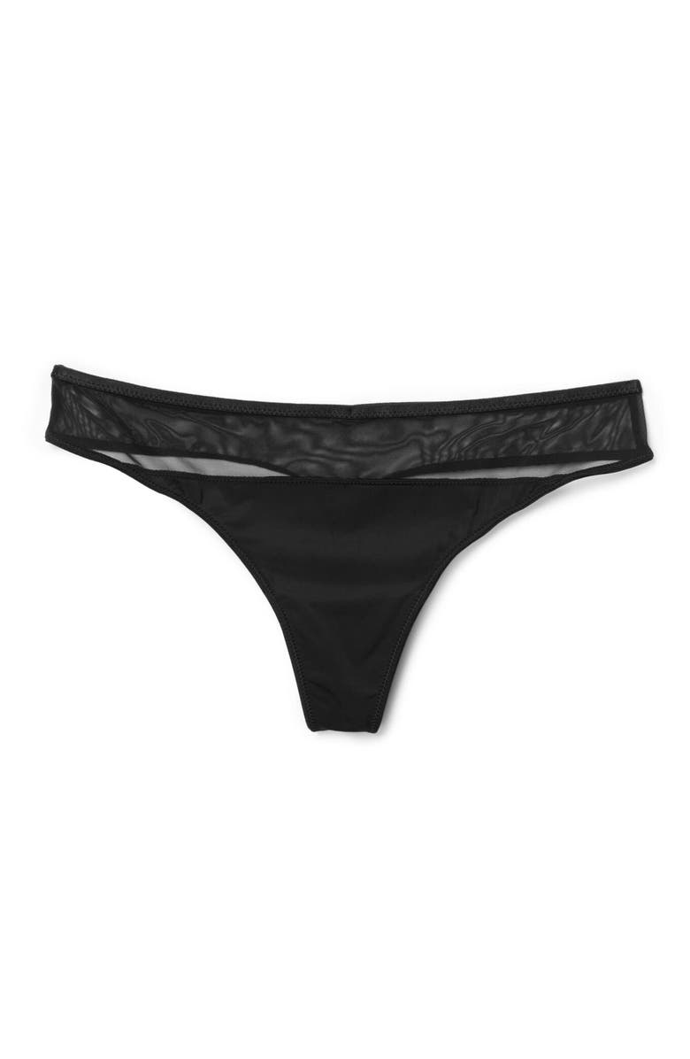 Adore Me Elora Thong Panties, Alternate, color, Black