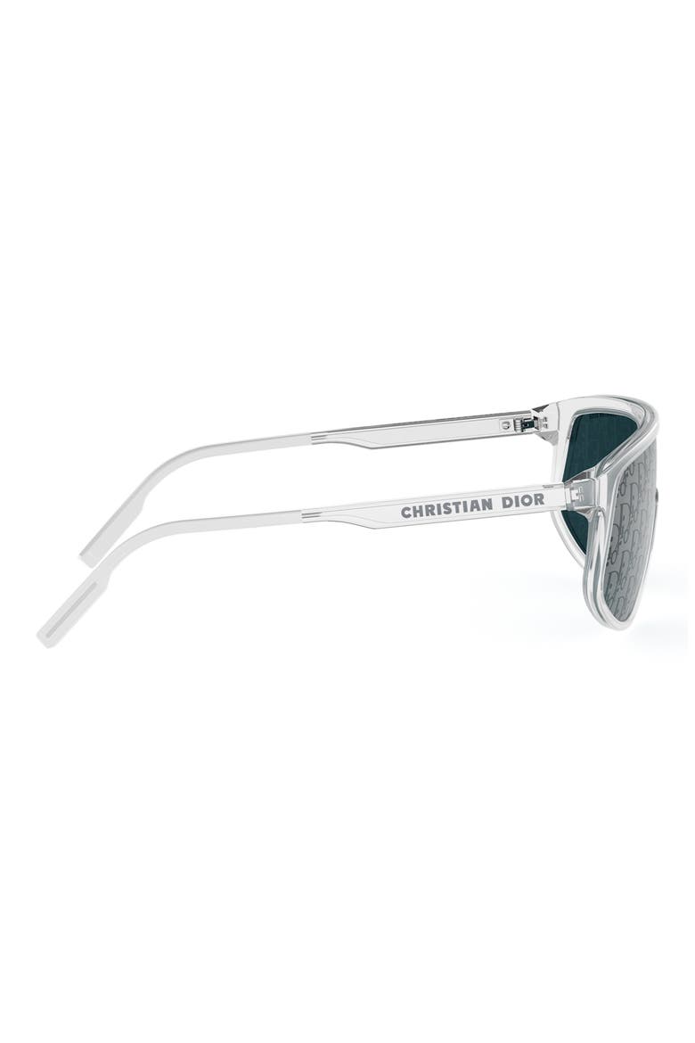 'DiorTag M1U 134.2 Mirrored Mask Sunglasses, Alternate, color, CRYSTAL/ OTHER / BLUE MIRROR