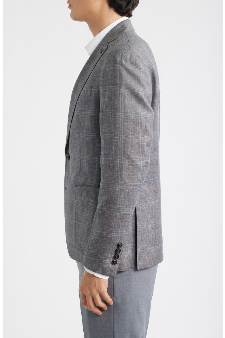 Crown Crafted Pearce Tailored Fit Plaid Soft Sport Coat, Alternate, color, ESPRESSO