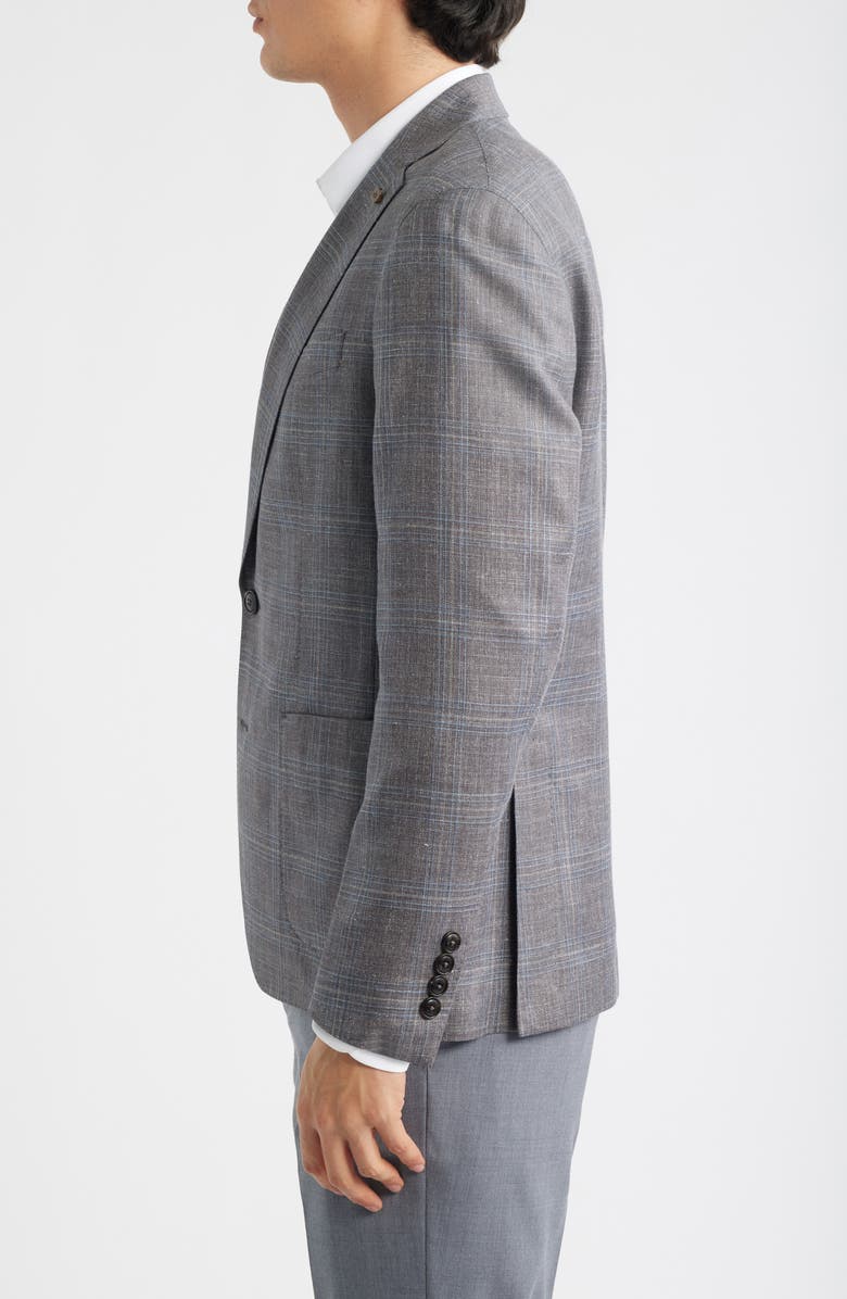 Peter Millar Crown Crafted Pearce Tailored Fit Plaid Soft Sport Coat, Alternate, color, Espresso