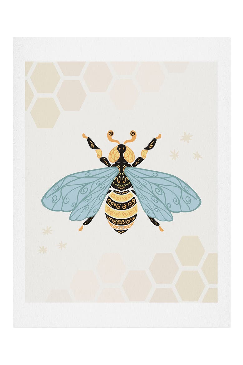 Avenie Bee and Honey Comb Art Poster, Main, color, MULTI