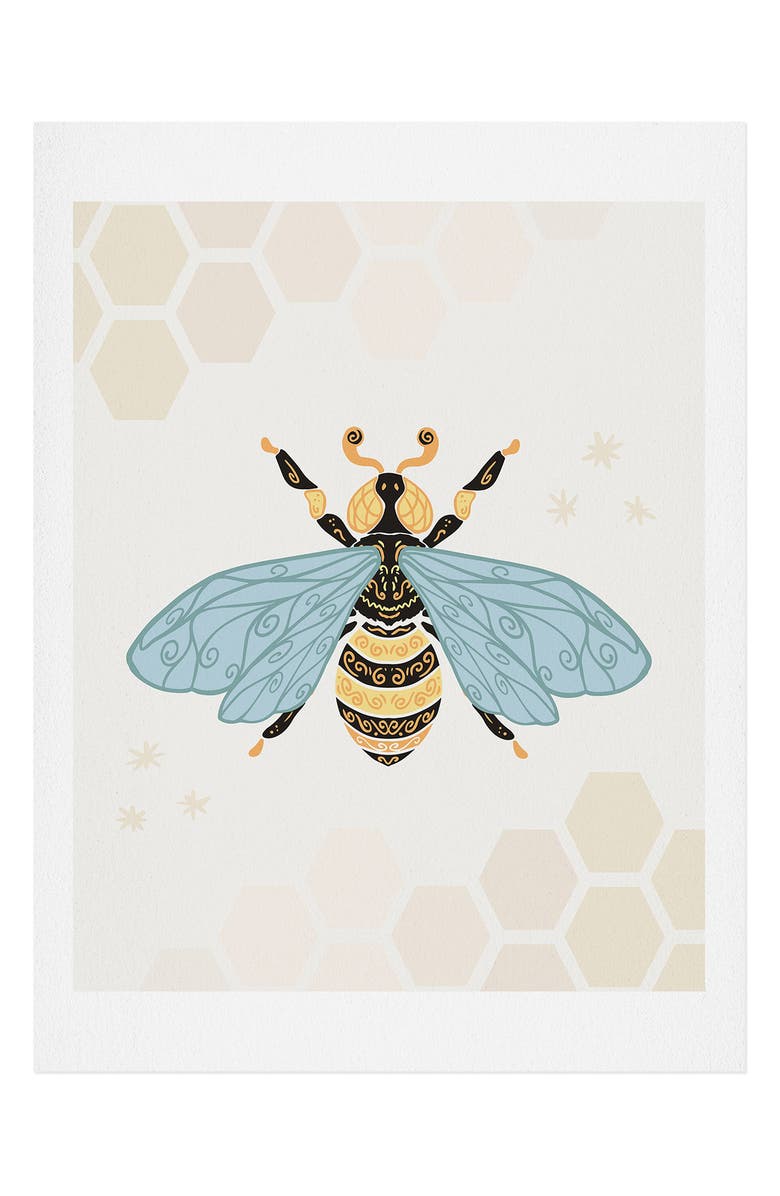Deny Designs Avenie Bee and Honey Comb Art Poster, Main, color, Multi