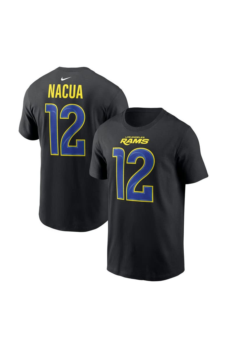 Nike Men's Nike Puka Nacua Black Los Angeles Rams Carbon Name & Number T-Shirt, Main, color, Black