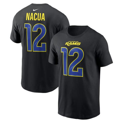 Men's Nike Puka Nacua Black Los Angeles Rams Carbon Name & Number T-Shirt