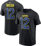 Nike Men's Nike Puka Nacua Black Los Angeles Rams Carbon Name & Number T-Shirt
