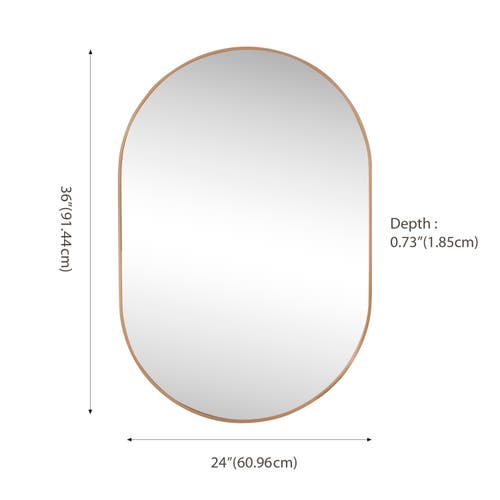 Jonathan Y Milly Medium Oval Metal Framed Wall Mirror In Gold