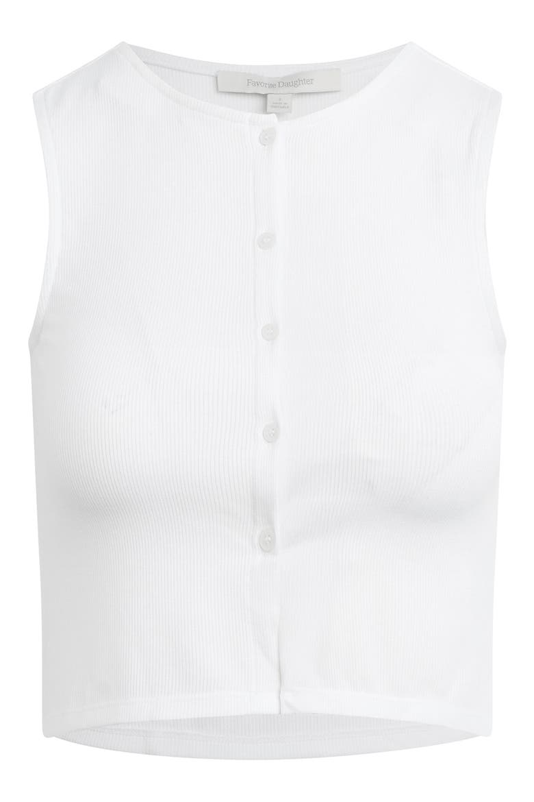 The Dalia Rib Button Front Crop Top, Alternate, color, WHITE