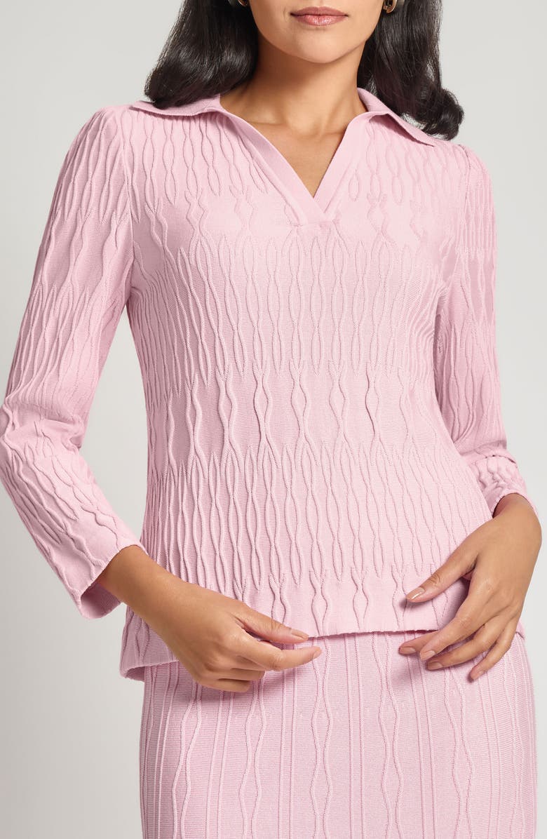 Misook Heritage Fit Raised Geometric Jacquard Sweater, Main, color, 