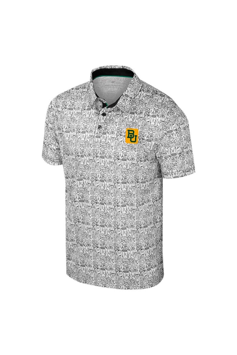 Men's Colosseum Black Baylor Bears It's Time! Allover Print Polo, Alternate, color, Black
