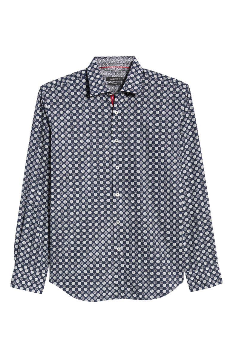 Bugatchi Shaped Fit Button-Up Shirt, Alternate, color,