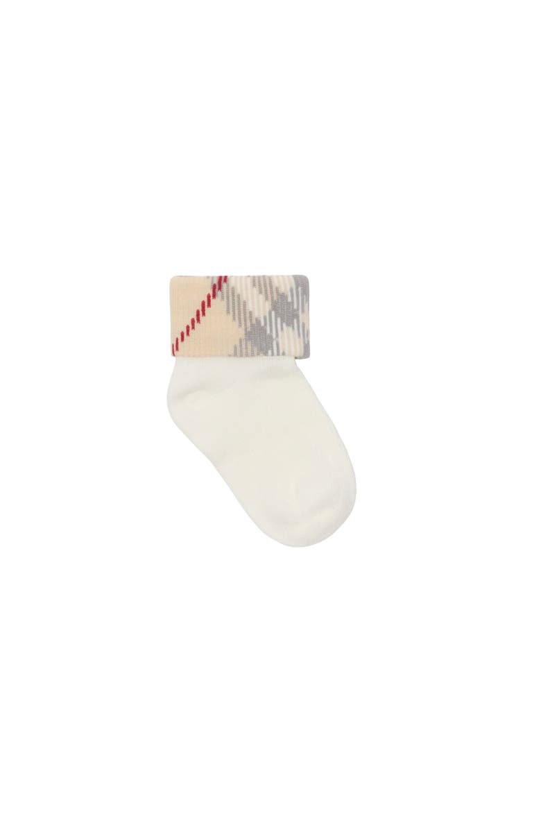 Burberry Check Trim Cotton Blend Socks, Main, color, 