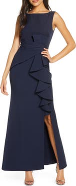 Eliza J Ruffle Front Gown
