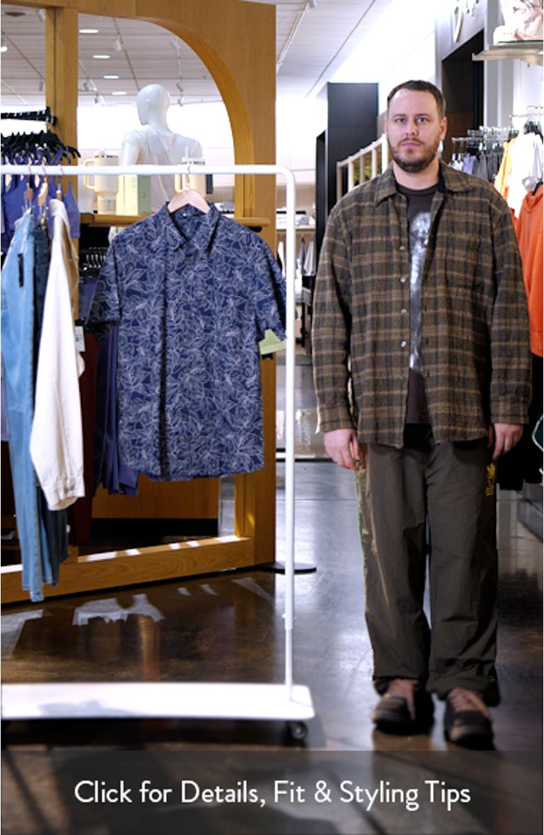 Sunset Sippin Floral Short Sleeve Button-Up Shirt, sales video thumbnail