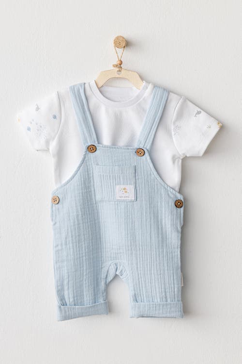 Shop Andy Wawa Ocean Muslin Jumpsuit Set In Light Blue