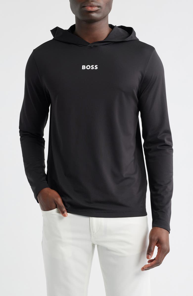 BOSS Scott Logo Hoodie, Main, color, Black