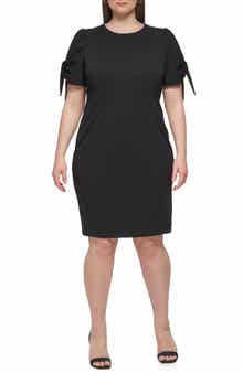 Calvin Klein Tie Short Sleeve Sheath Dress