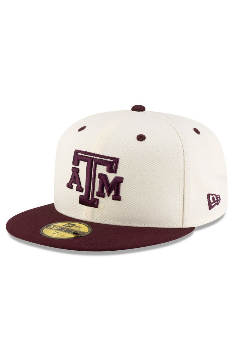 New Era Men's New Era Cream/Maroon Texas A&M Aggies On-Field 59FIFTY Fitted Hat, Main, color, 