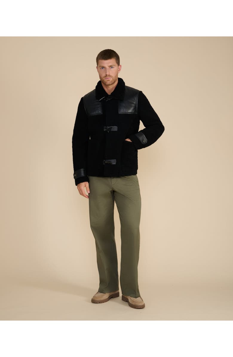 Furniq UK Vincent Sheepskin Jacket, Main, color, Black