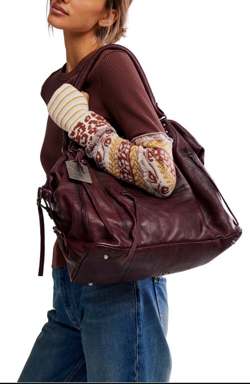 Free People We The Free Emerson Lambskin Leather Tote In Brown