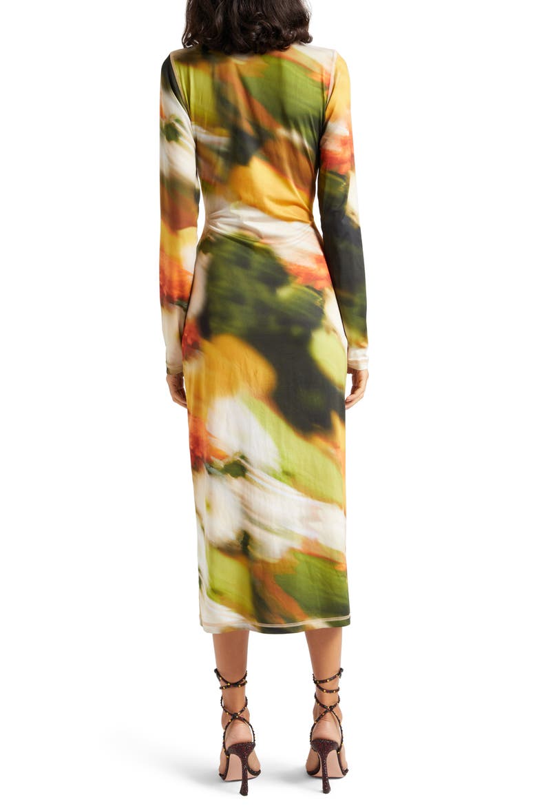 Jessie Abstract Floral Long Sleeve Knit Midi Dress, Alternate, color, FLOWERS IN FAST MOTION