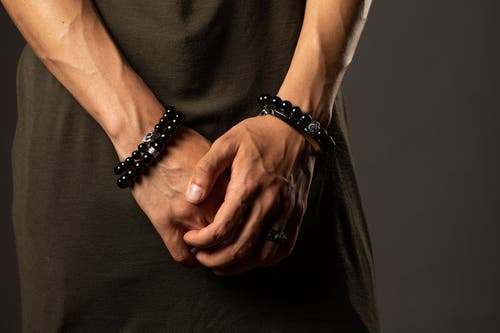 Room101 Skull Bead Bracelet In Black