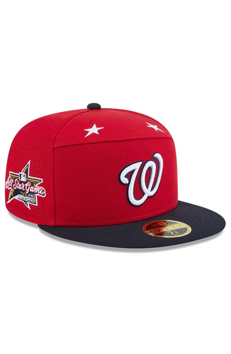 New Era Men's New Era Red/Navy Washington Nationals 2025 MLB All-Star Game Side Patch 59FIFTY Fitted Hat, Main, color, Red