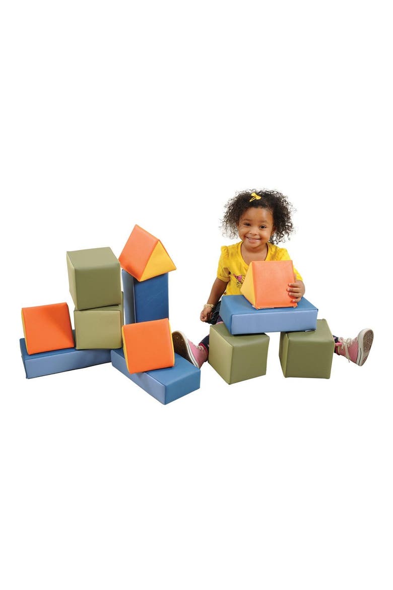 Soft Vinyl Building Blocks - Set of 12, Alternate, color, Multicolored