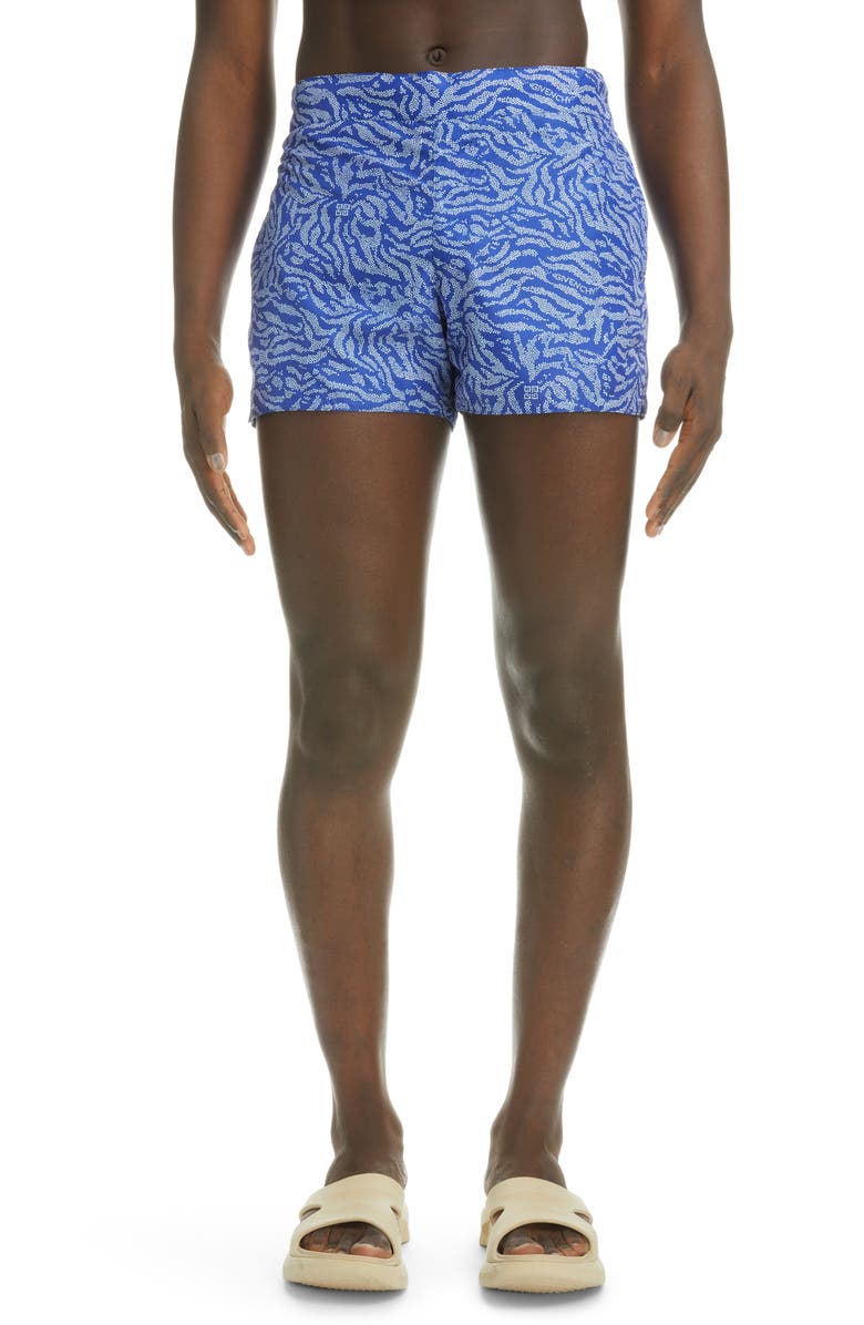Givenchy Zebra Print Swim Trunks, Main, color, 