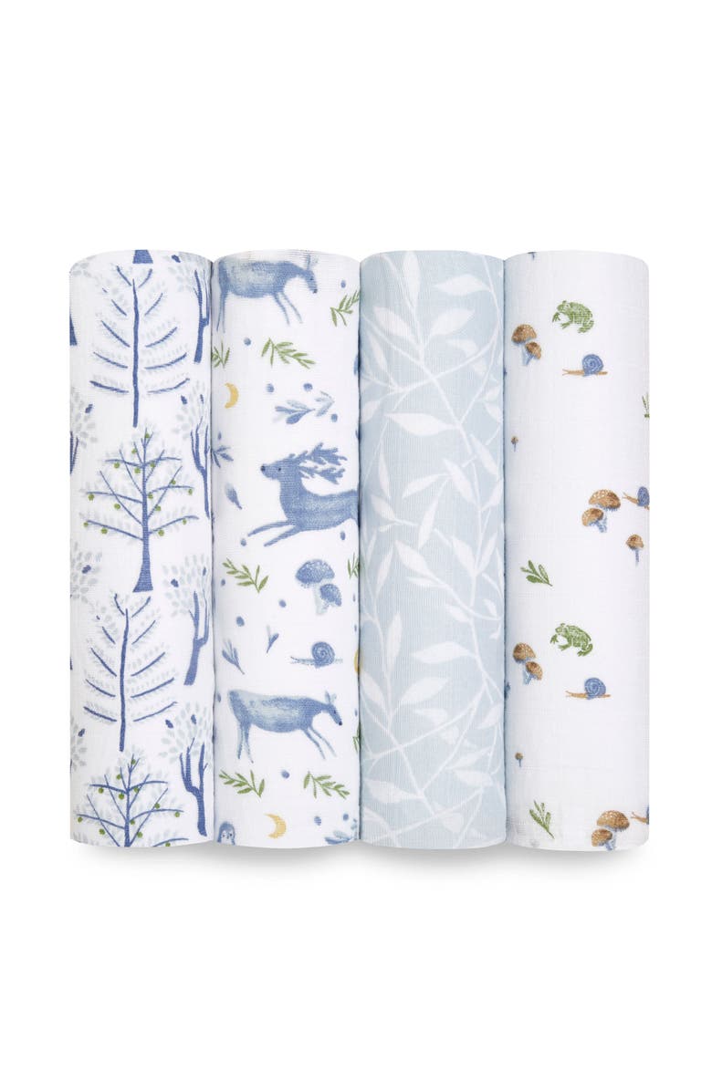 aden + anais Boutique 4-Pack 100% Organic Cotton Muslin Swaddles, Main, color, Outdoors
