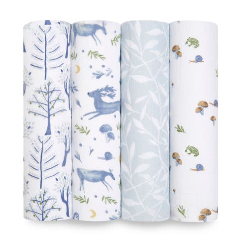 Boutique 4-Pack 100% Organic Cotton Muslin Swaddles