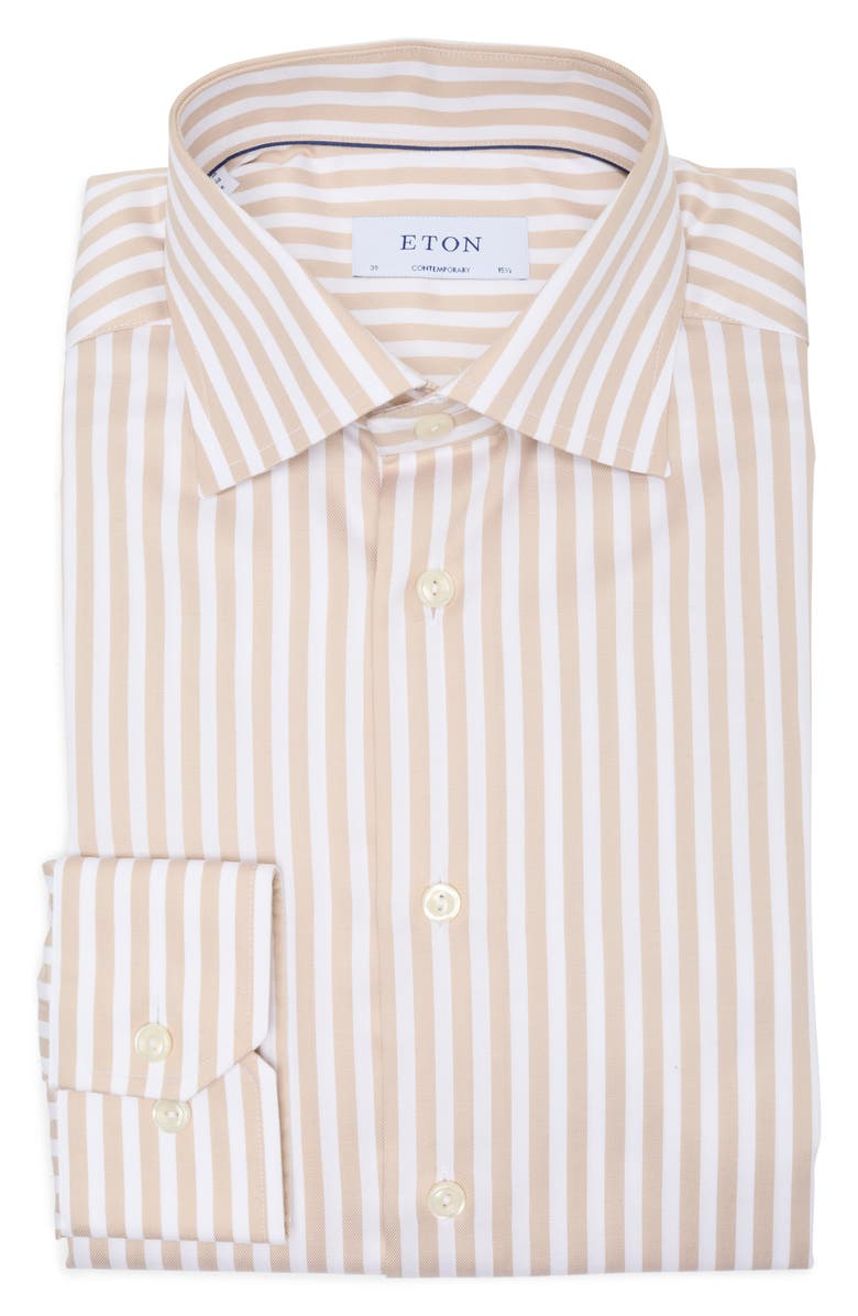 Eton Contemporary Fit Stripe Cotton Dress Shirt, Alternate, color,