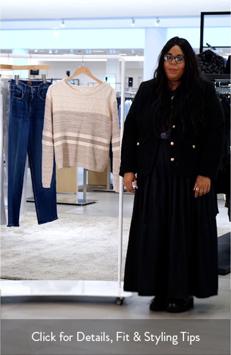 Polla Stripe Mixed Stitch Boat Neck Sweater, sales video thumbnail