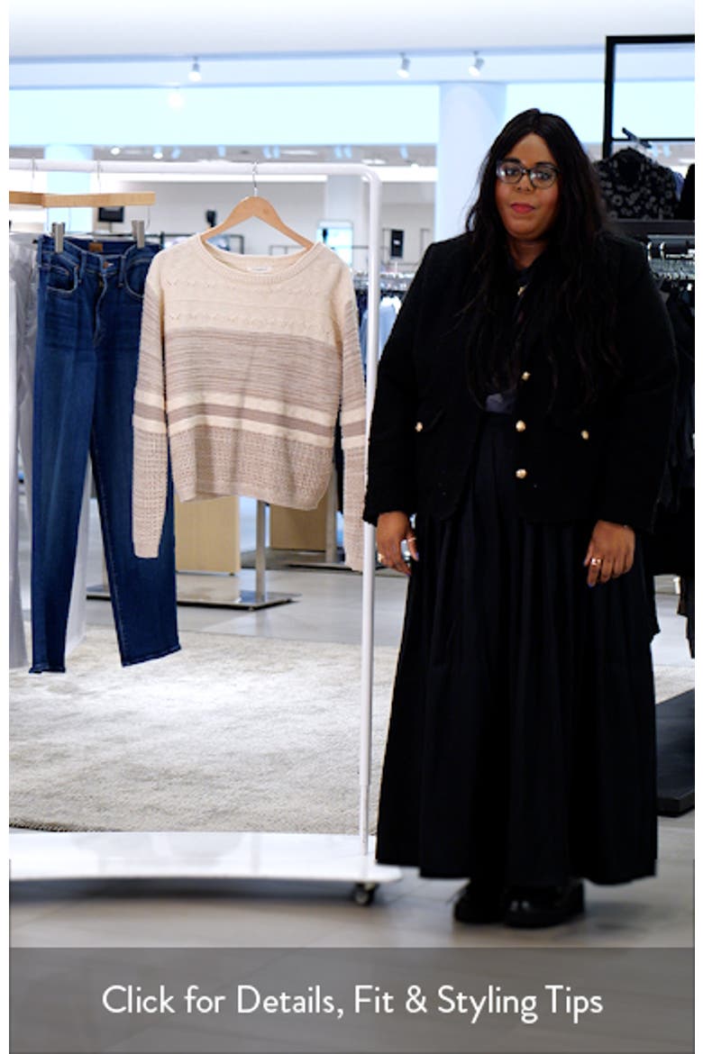 Polla Stripe Mixed Stitch Boat Neck Sweater video