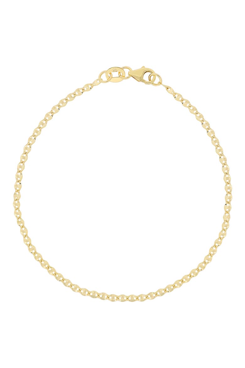 14K Gold Flat Link Chain Bracelet, Main, color, 14K YELLOW GOLD