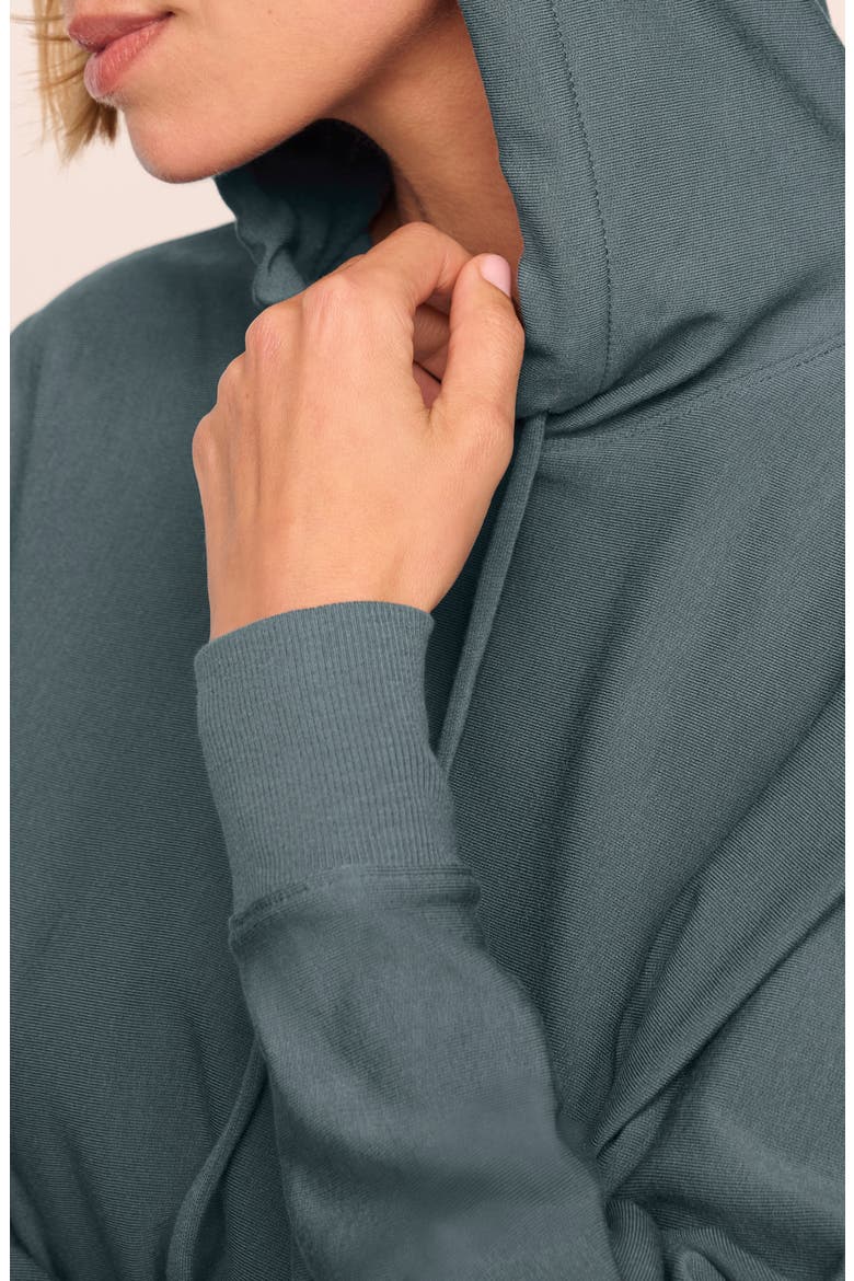 Sweats Drop Shoulder Hoodie, Alternate, color, STONE BLUE