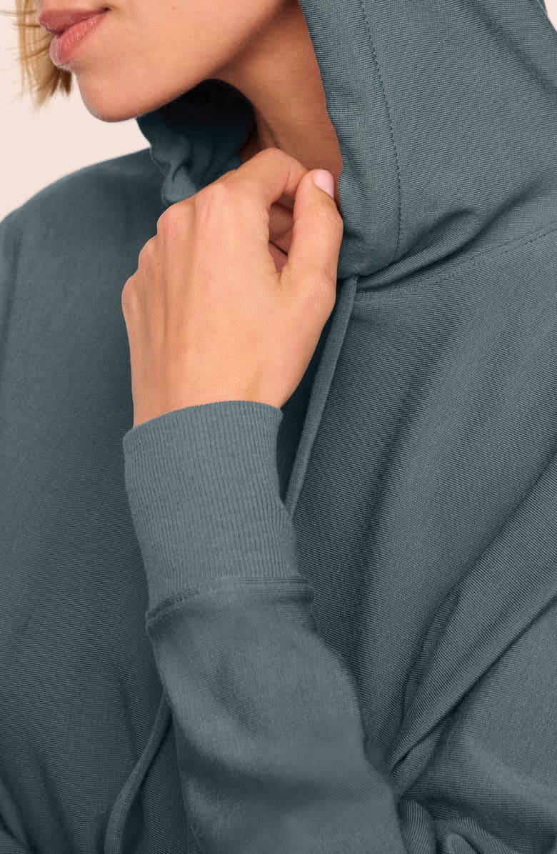 Eberjey Sweats Drop Shoulder Hoodie, Alternate, color, Stone Blue