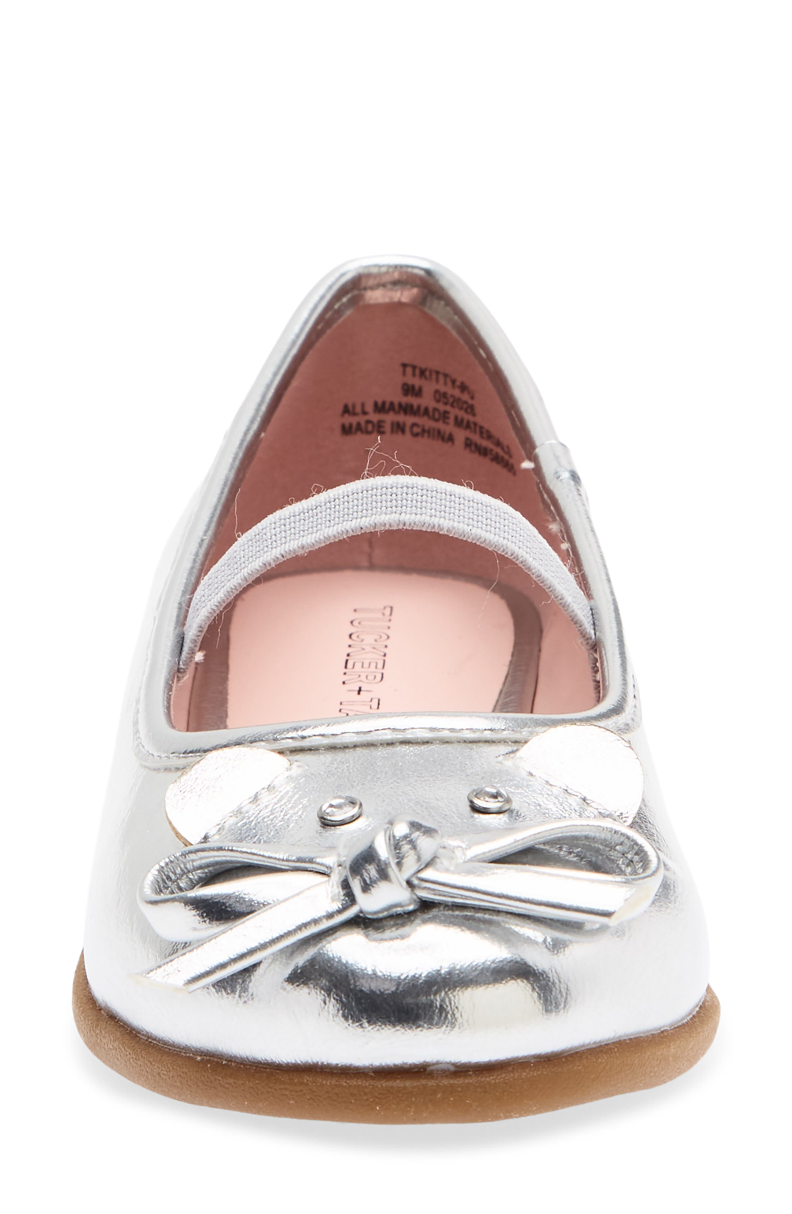 Kids' Kitty Mary Jane Flat, Alternate, color, SILVER METALLIC