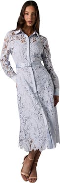 Coast Lace Long Sleeve Shirt Dress