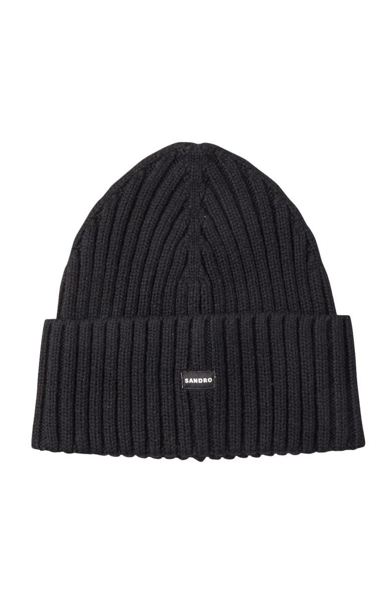 SANDRO Knit hat, Main, color, Black