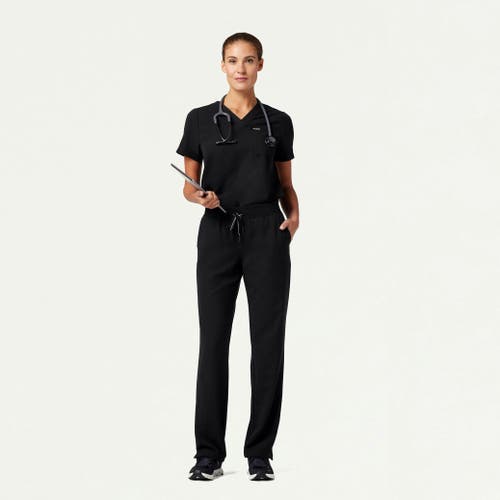 Jaanuu 5-pocket Classic Mid-rise Scrub Pant In Black